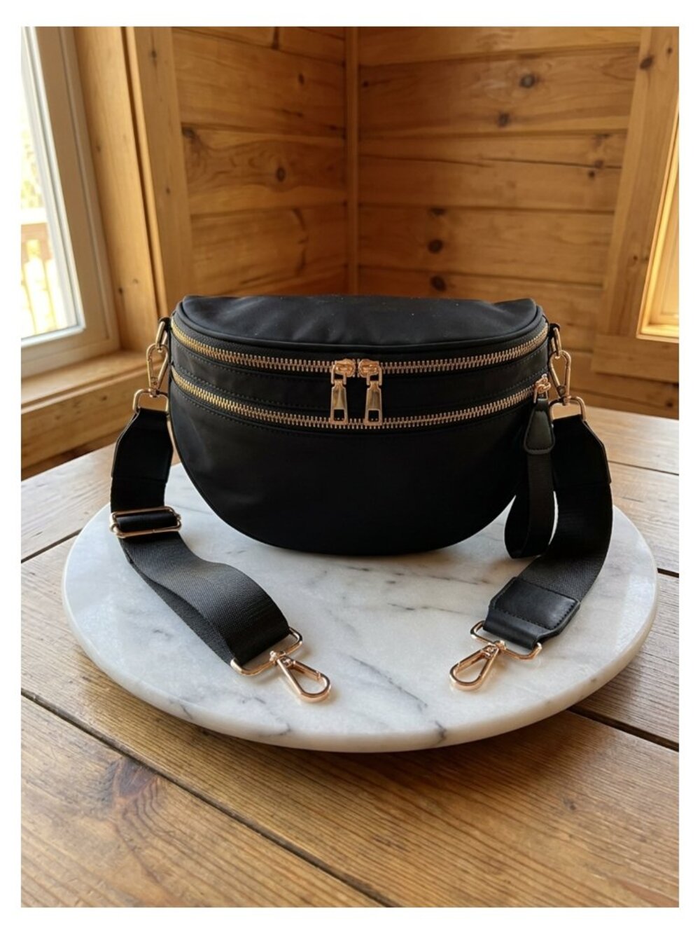 FEIBOON Nylon Crossbody Bag Bum Bag Waist Pack for Women